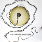 16"W Plug In Swag Amber Glass Pendant Light Bronze Finish
