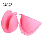 2Pcs Silicone Pot Holder Gloves Non-Slip Grip Kitchen Utensils Anti Scalding and Heat Insulation Gloves Essential Kitchen Tools