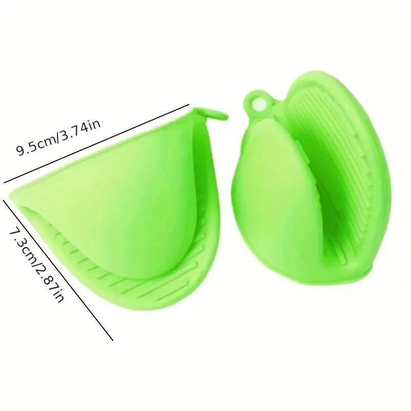 2Pcs Silicone Pot Holder Gloves Non-Slip Grip Kitchen Utensils Anti Scalding and Heat Insulation Gloves Essential Kitchen Tools